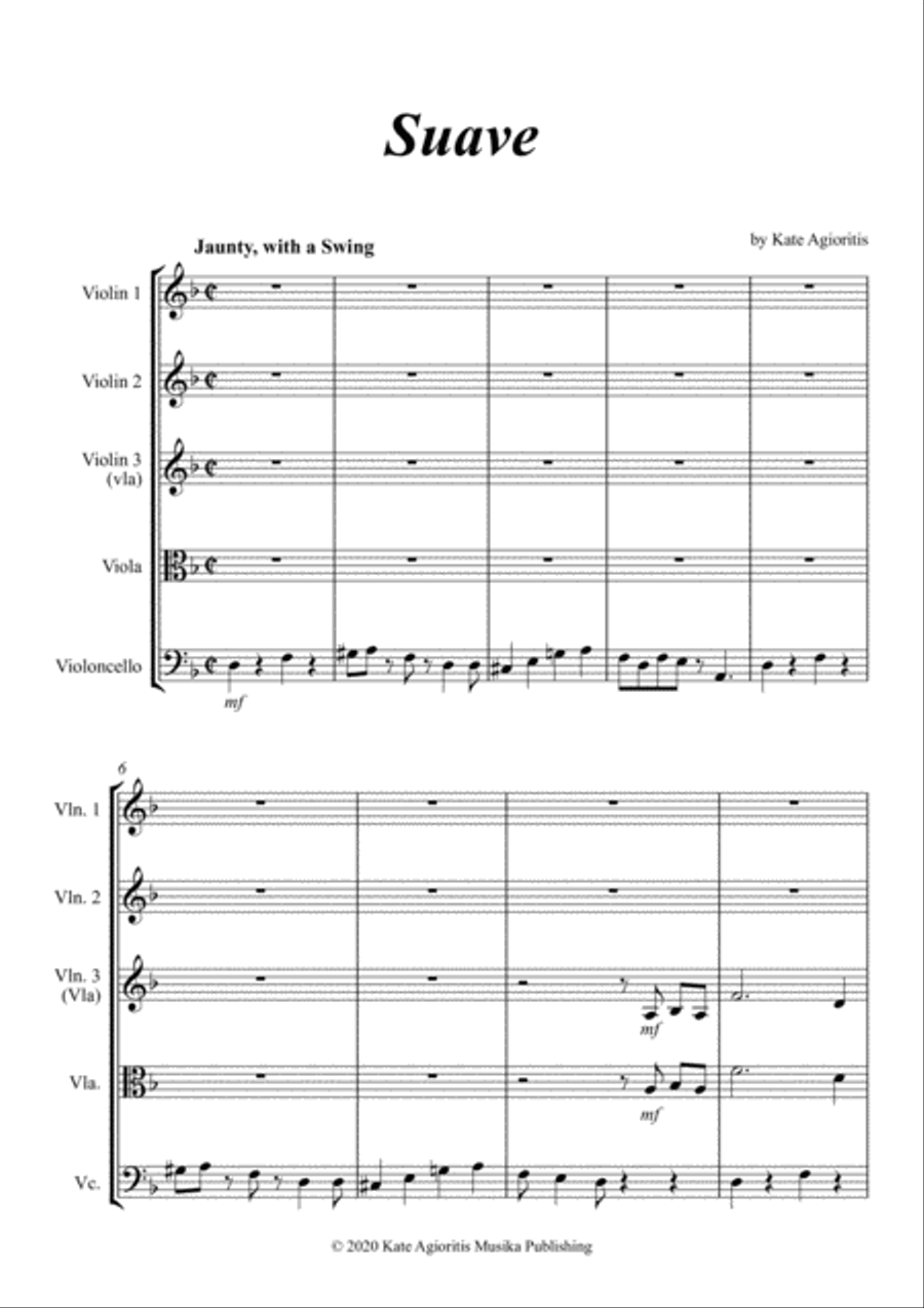 Suave - for String Quartet String Quartet scores gallery preview page 3