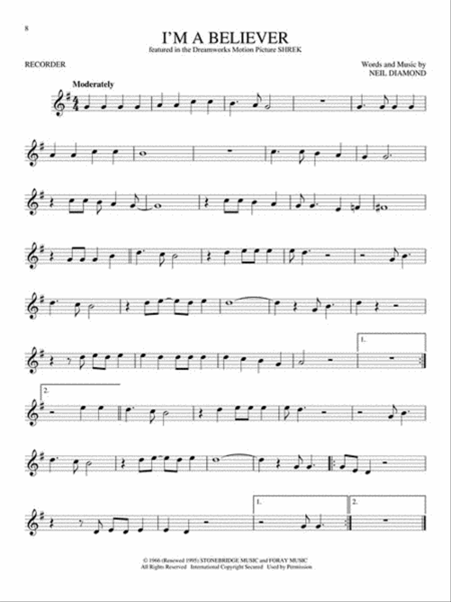 Kids' Fun Songs Recorder scores gallery preview page 4