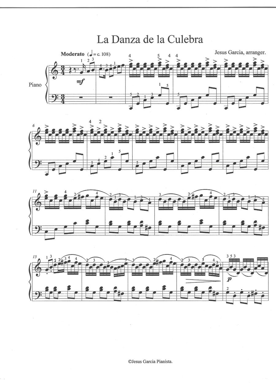 La Culebra (The serpent) Piano Solo scores gallery preview page 1