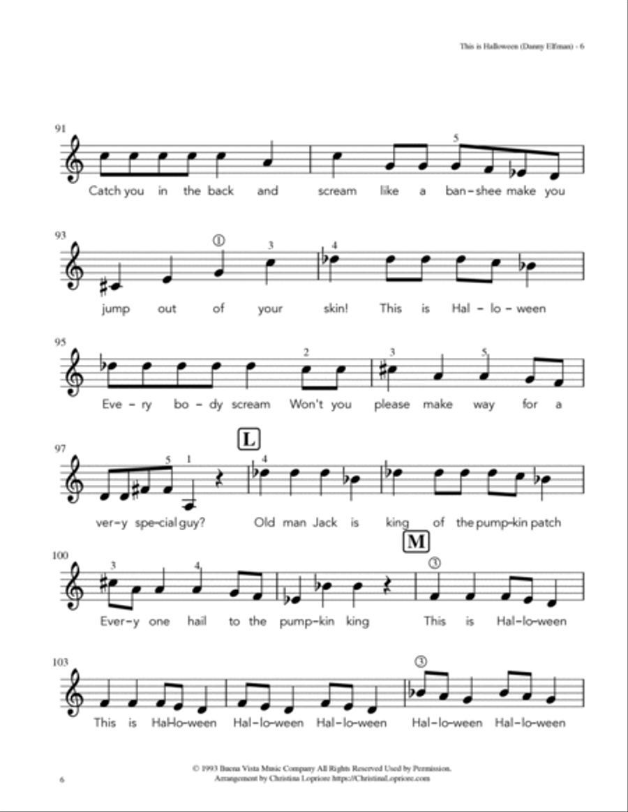 This Is Halloween Easy Piano scores gallery preview page 6