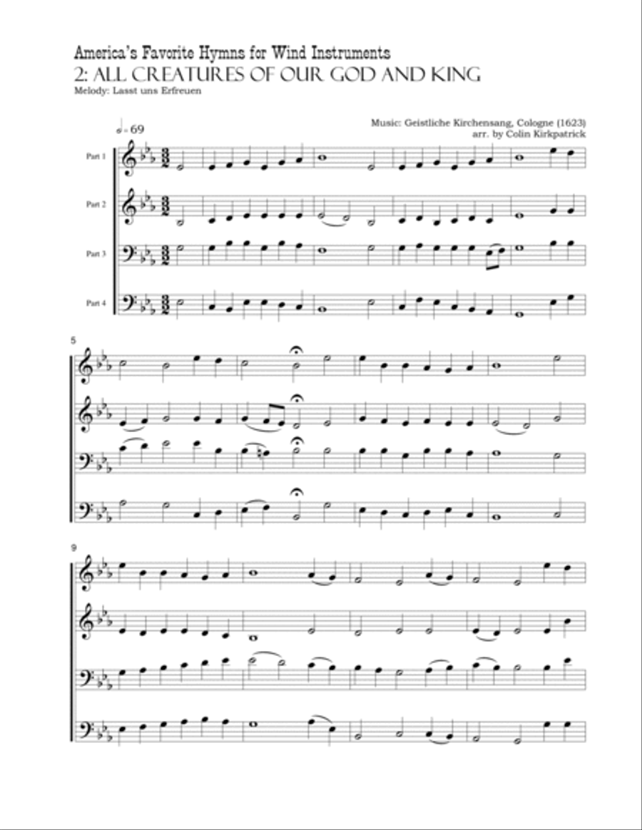 America's Favorite Hymns arranged for Wind Instruments Concert Band scores gallery preview page 5
