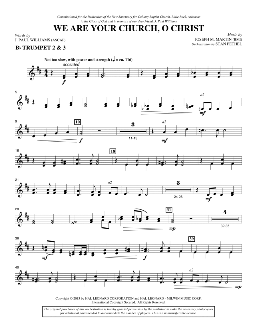 We Are Your Church, O Christ - Bb Trumpet 2,3 Choir scores gallery preview page 1