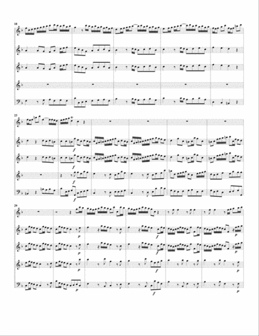 Concerto, oboe, string orchestra, Op.7, no.6 (Arrangement for 5 recorders) String Orchestra scores gallery preview page 3