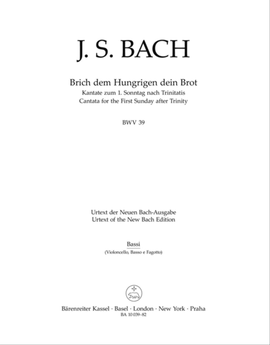 Break with hungry men thy bread, BWV 39 Bassoon scores gallery preview page 1