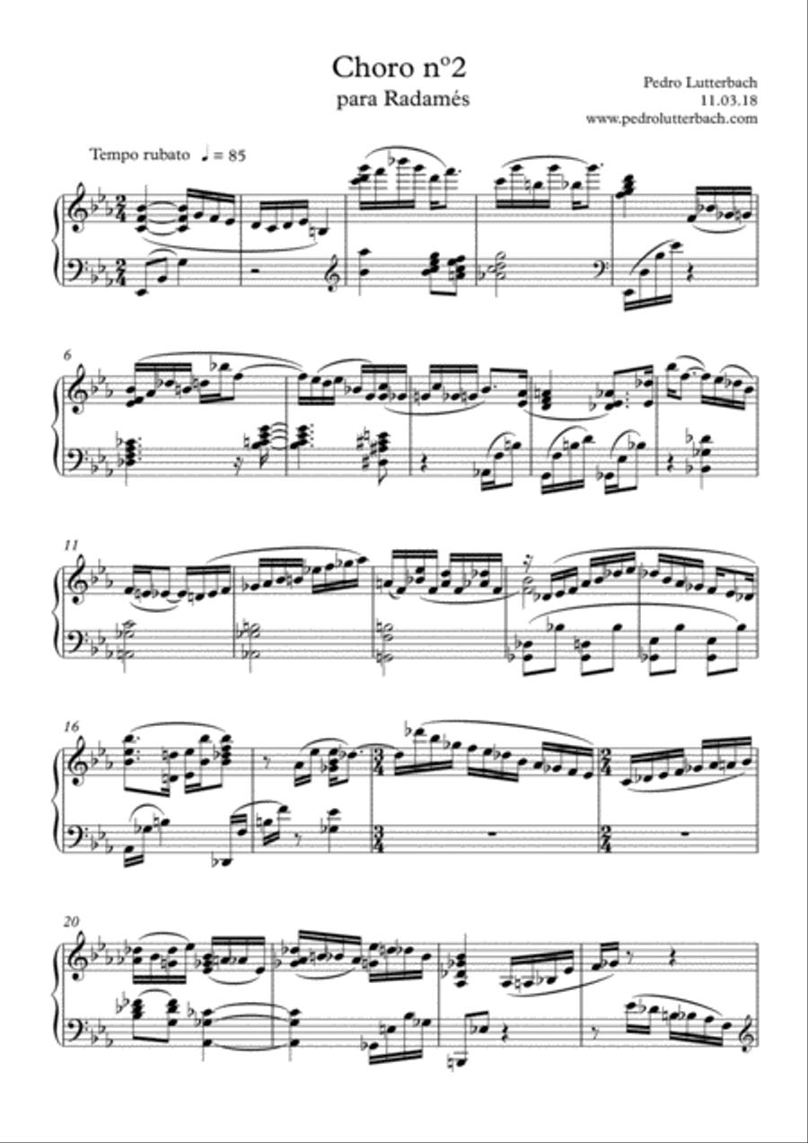Choro nº2 para Radamés Piano Solo scores gallery preview page 1