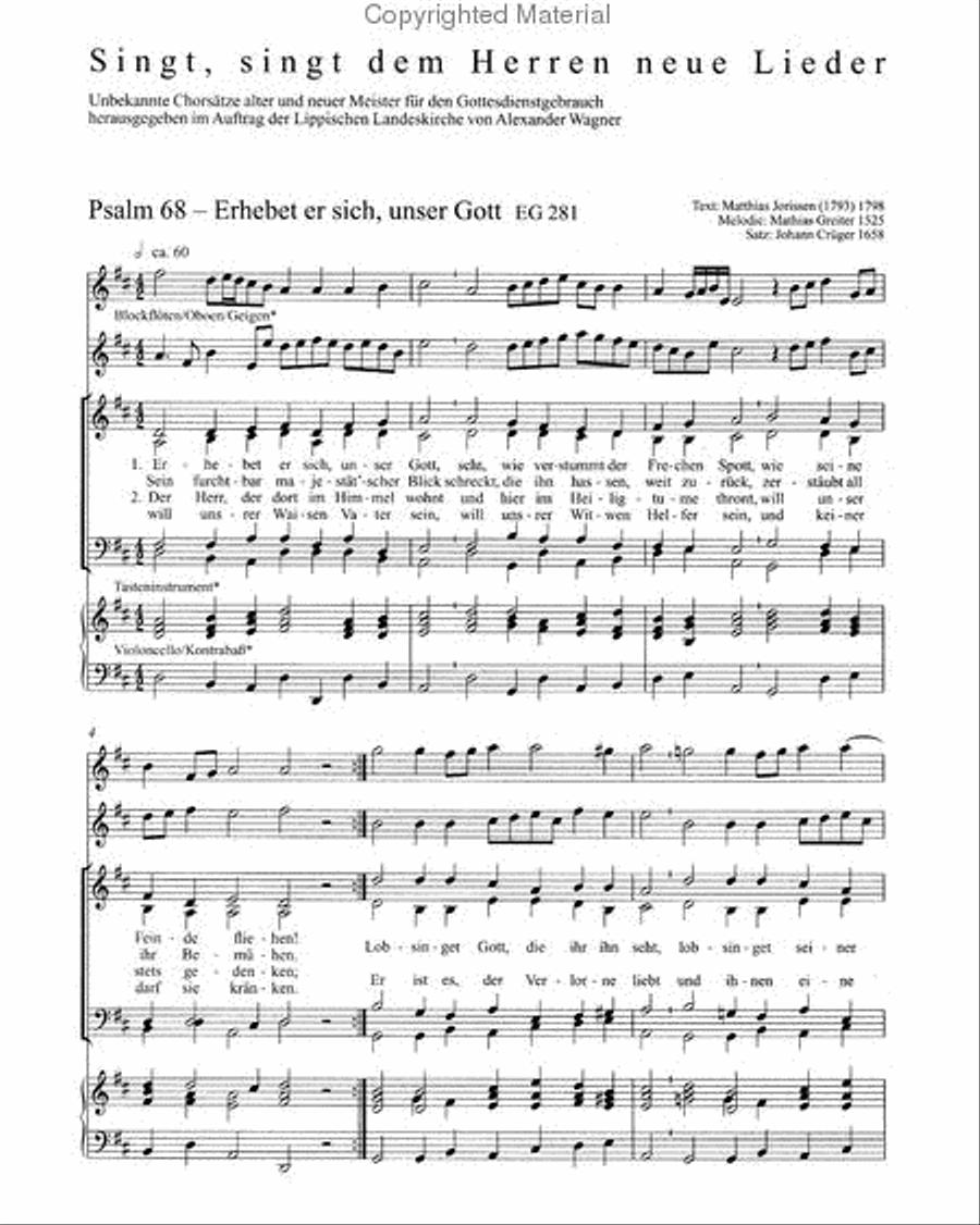 Cruger; Marx: Erhebet er sich, unser Gott Score scores gallery preview page 2