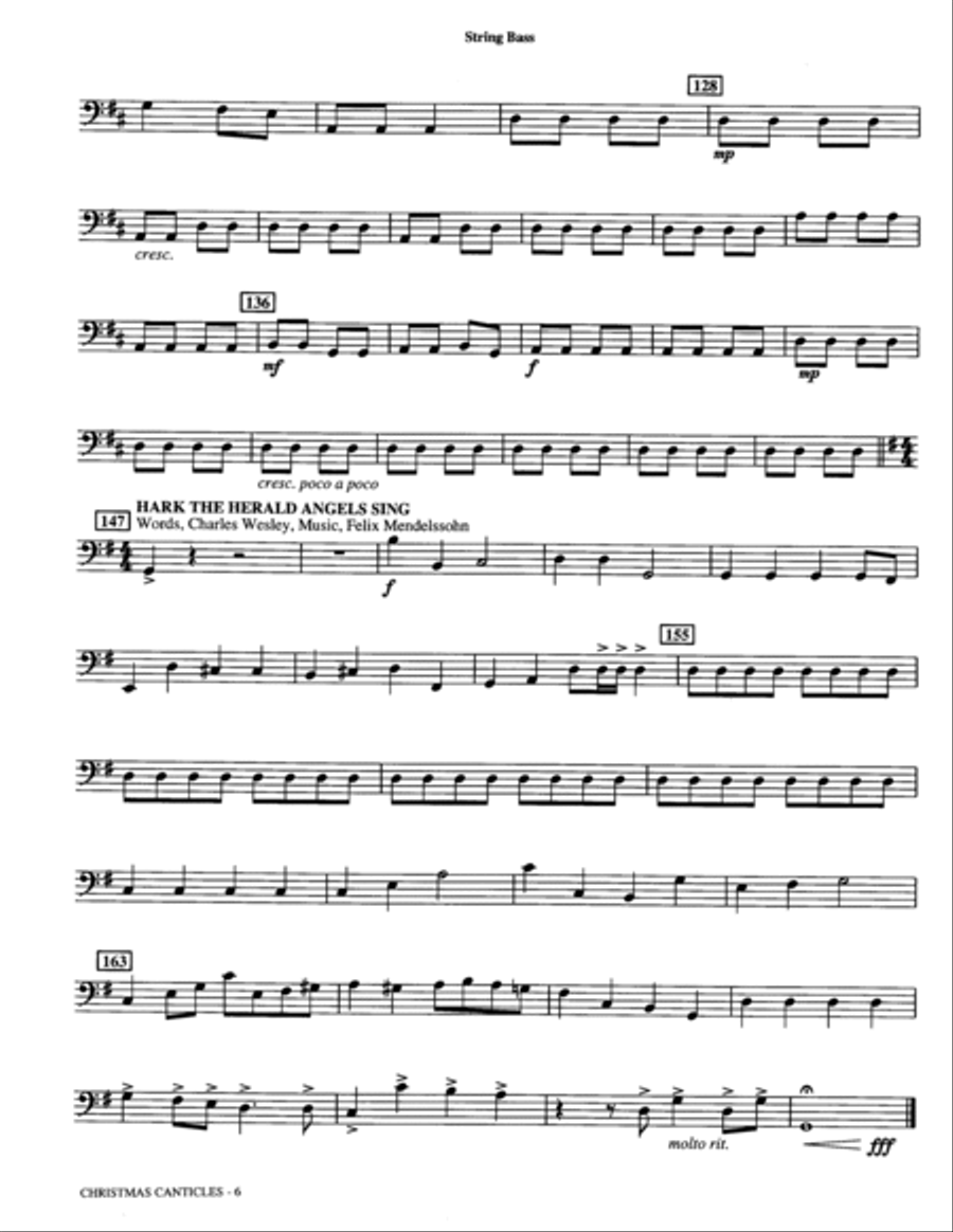 Christmas Canticles: A Cantata of Carols in Four Suites (Full Orchestra) - String Bass Choir scores gallery preview page 5