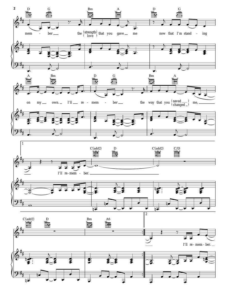 I'll Remember I'll Remember Piano, Vocal, Guitar scores gallery preview page 2