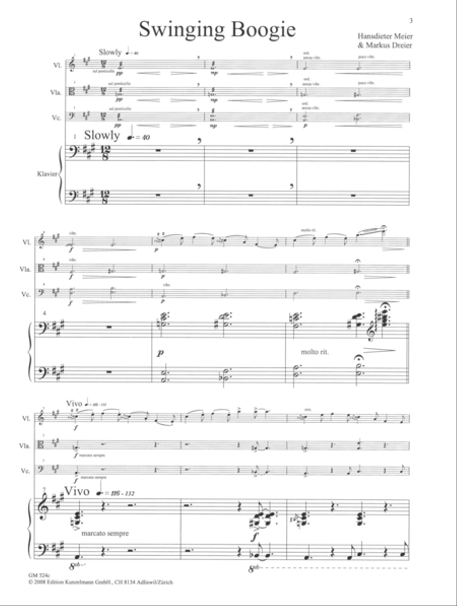 Swinging boogie Swinging boogie Piano Quartet scores gallery preview page 2