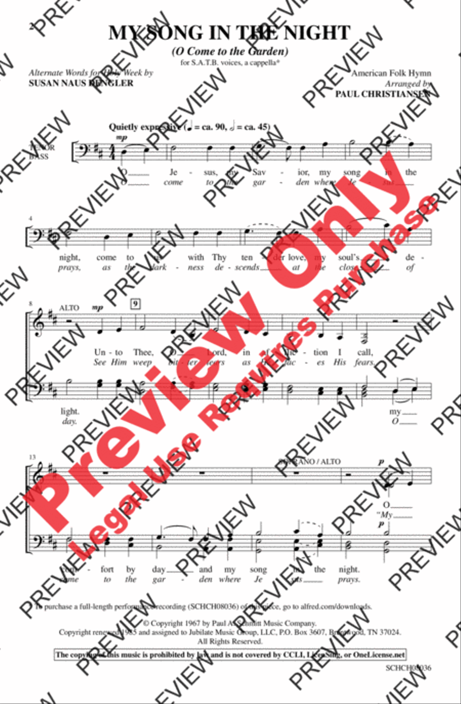 My Song in the Night 4-Part scores gallery preview page 2