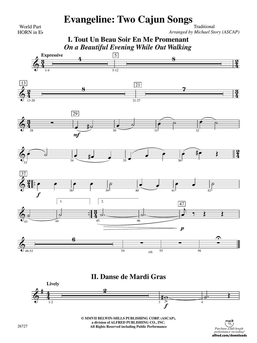 Evangeline: (World Part) 1st Horn in E-flat
