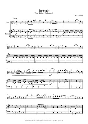 Serenade (Eine Kleine Nachtmusik) - Wolfgang Amadeus Mozart (Viola + Piano)