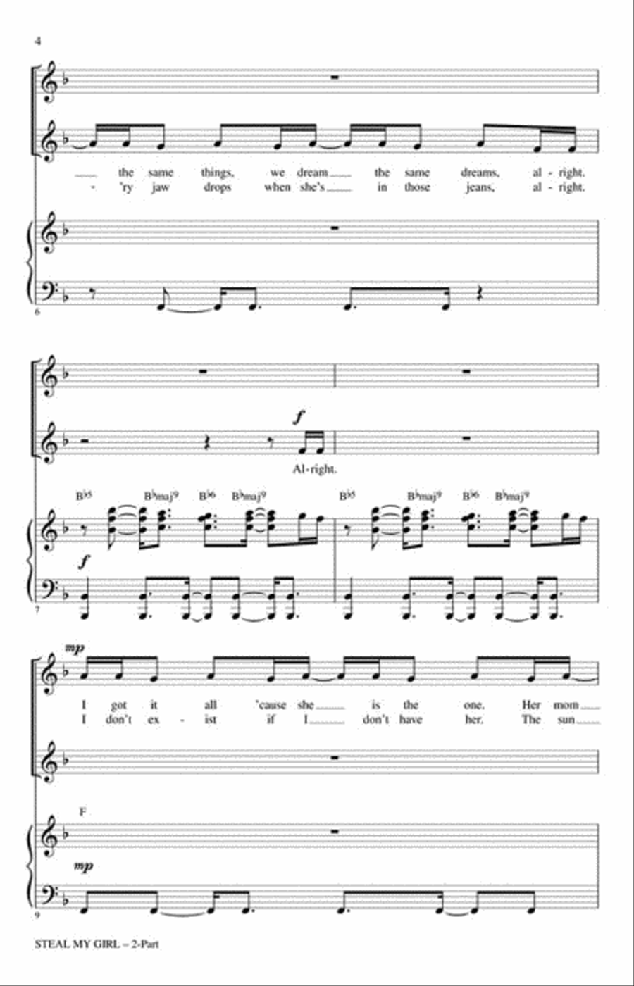 Steal My Girl Steal My Girl 2-Part scores gallery preview page 3