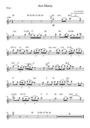 Book cover for Ave Maria (Franz Schubert) for Flute Solo with Chords