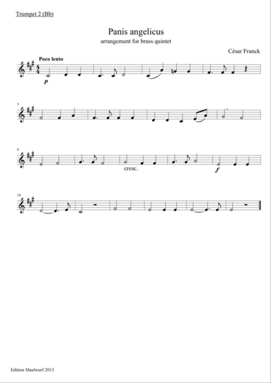 Panis Angelicus Brass Quintet scores gallery preview page 3