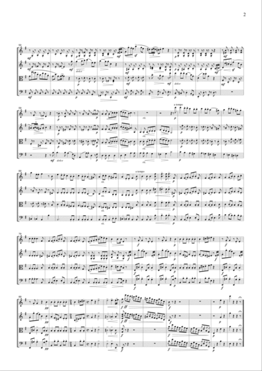 Schumann Zigeunerleben Op.29, No.3, for string quartet, CS502 String Quartet scores gallery preview page 2