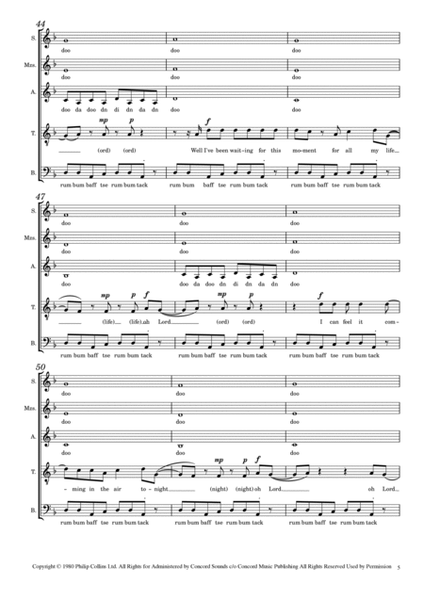 In The Air Tonight by Phil Collins A Cappella - Digital Sheet Music