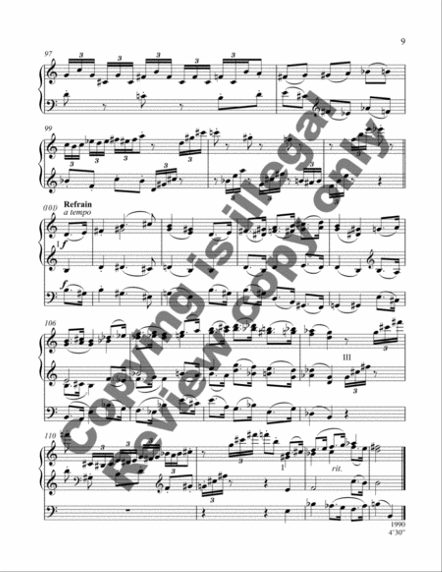 Three Pieces for Organ Three Pieces for Organ Organ Solo scores gallery preview page 9