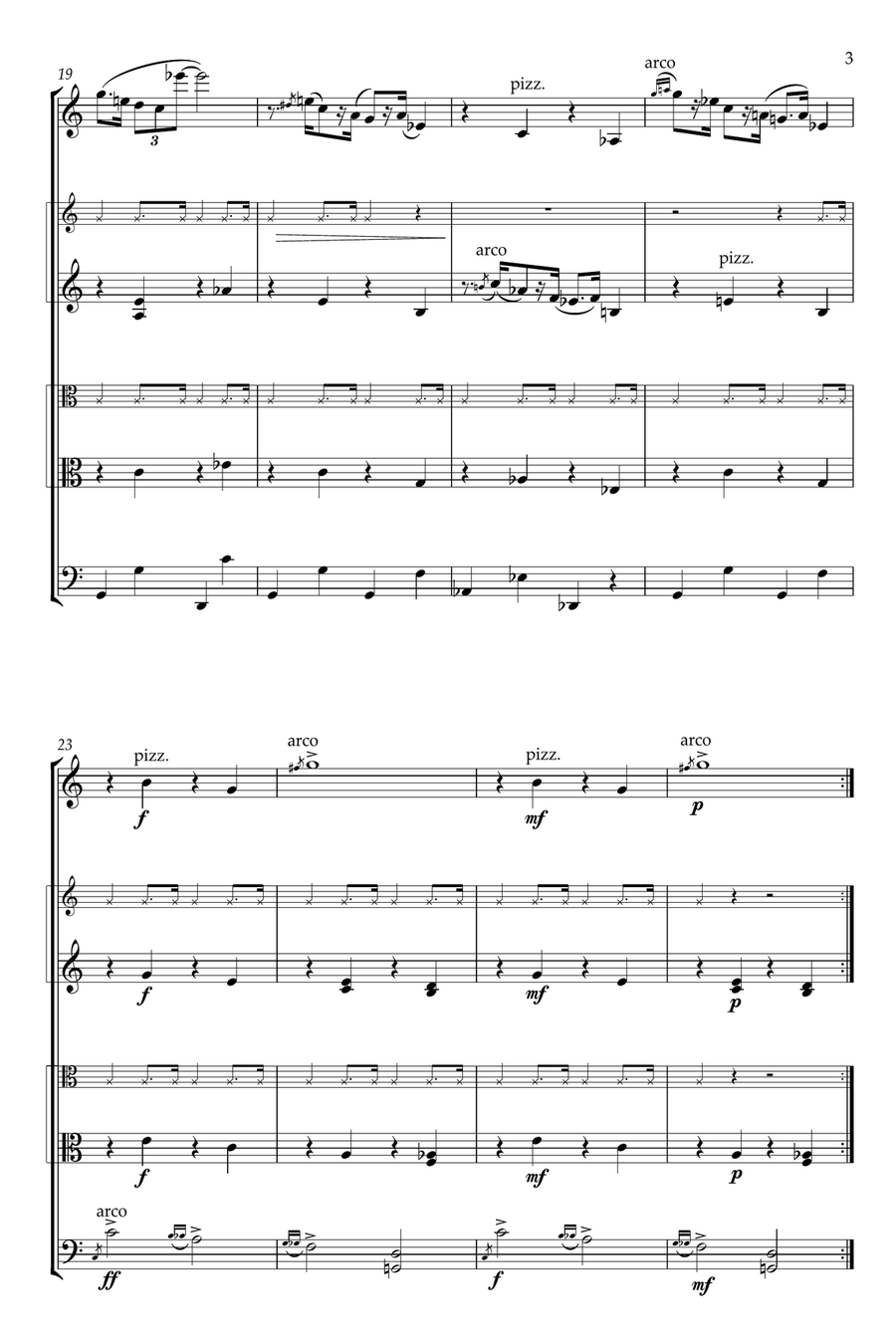 Promenade (Walking The Dog) String Quartet scores gallery preview page 3