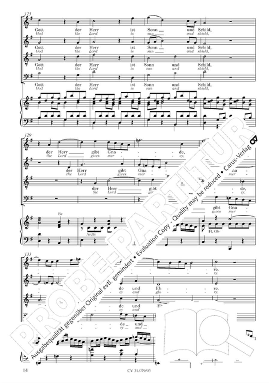 God the Lord is sun and shield (Gott, der Herr, ist Sonn und Schild) 4-Part scores gallery preview page 15