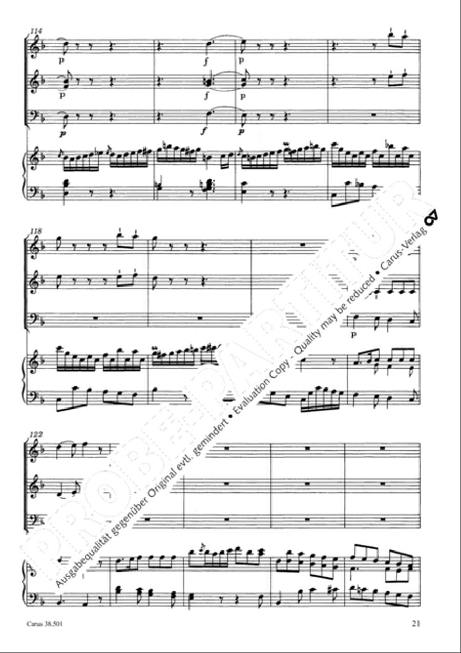 Organ Concerto in F major (Orgelkonzert in F) Violin scores gallery preview page 24