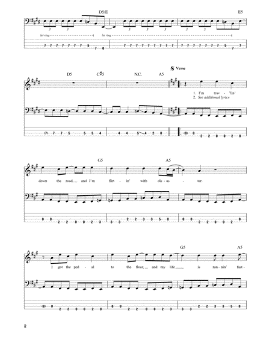 Flirtin' With Disaster Guitar Tablature scores gallery preview page 2
