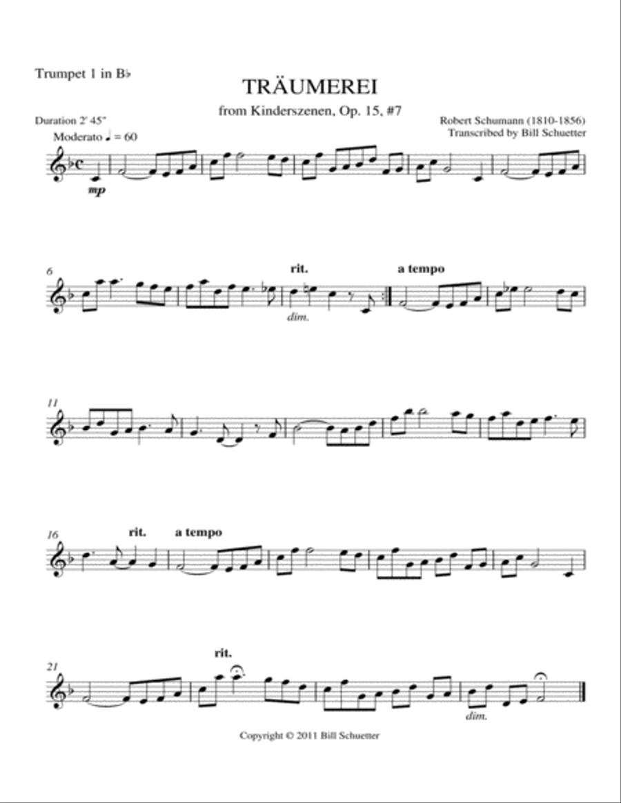 Traumerei Brass Quintet scores gallery preview page 3