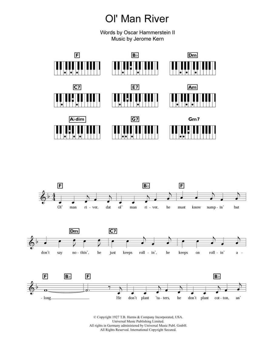 Ol' Man River Ol' Man River Piano scores gallery preview page 1