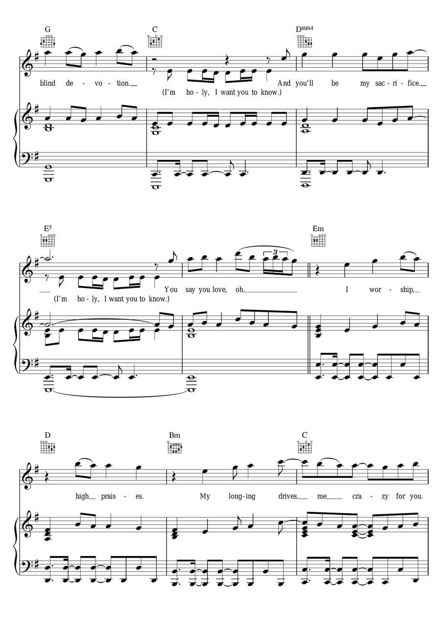 Worship Piano, Vocal scores gallery preview page 3