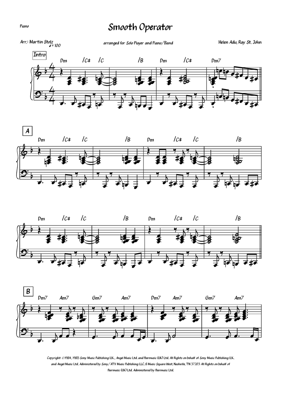 Smooth Operator Alto Saxophone scores gallery preview page 5