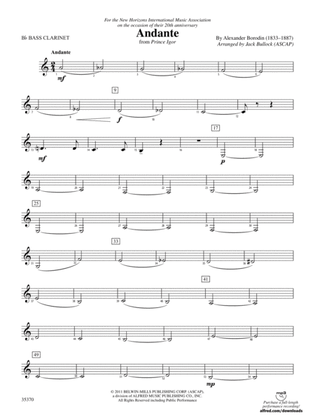 Andante (from Prince Igor): B-flat Bass Clarinet
