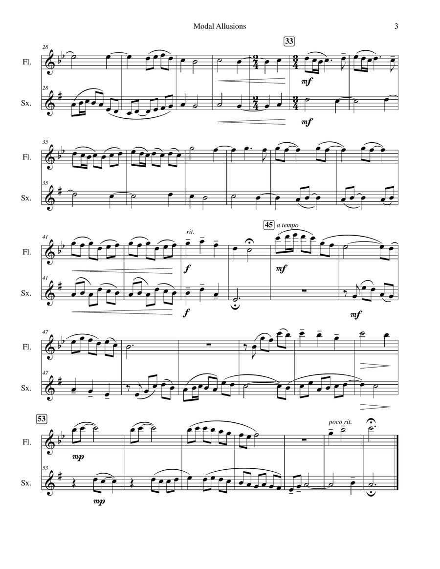 Modal Allusions Woodwind Duet scores gallery preview page 4