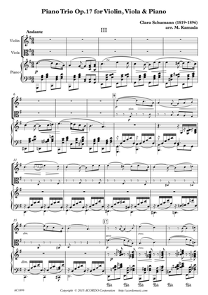 Andante from Piano Trio Op.17 for Violin, Viola & Piano