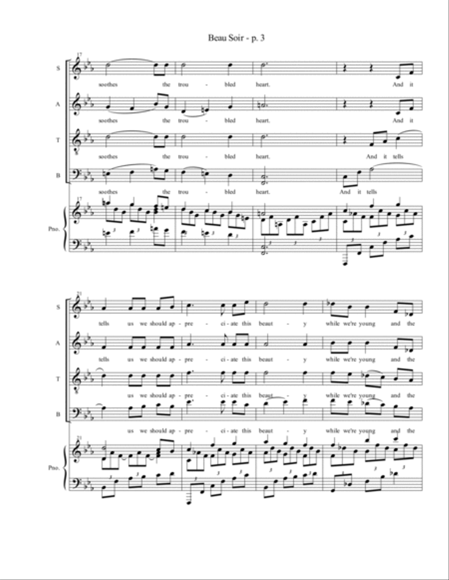 Beau Soir Beau Soir 4-Part scores gallery preview page 3