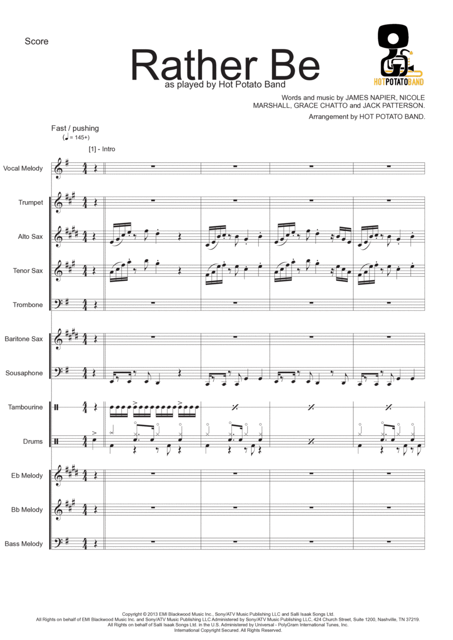 Rather Be Large Ensemble scores gallery preview page 1