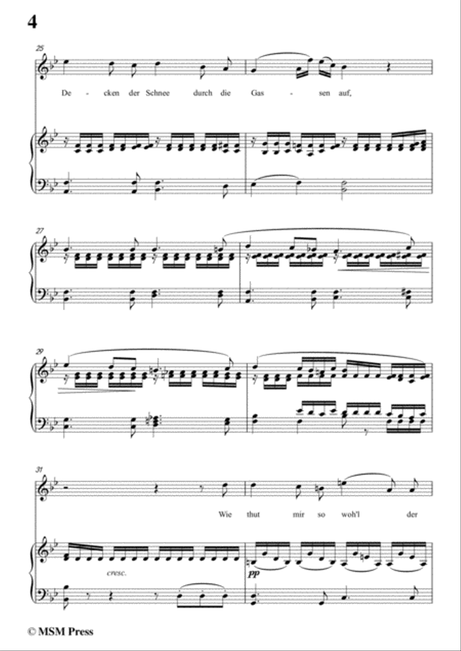 Schubert-Der Winterabend,in B flat Major,D.938,for Voice and Piano Voice Solo scores gallery preview page 6