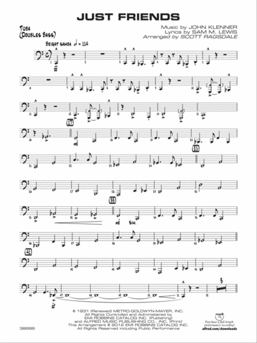 Just Friends: Tuba Jazz Ensemble scores gallery preview page 1