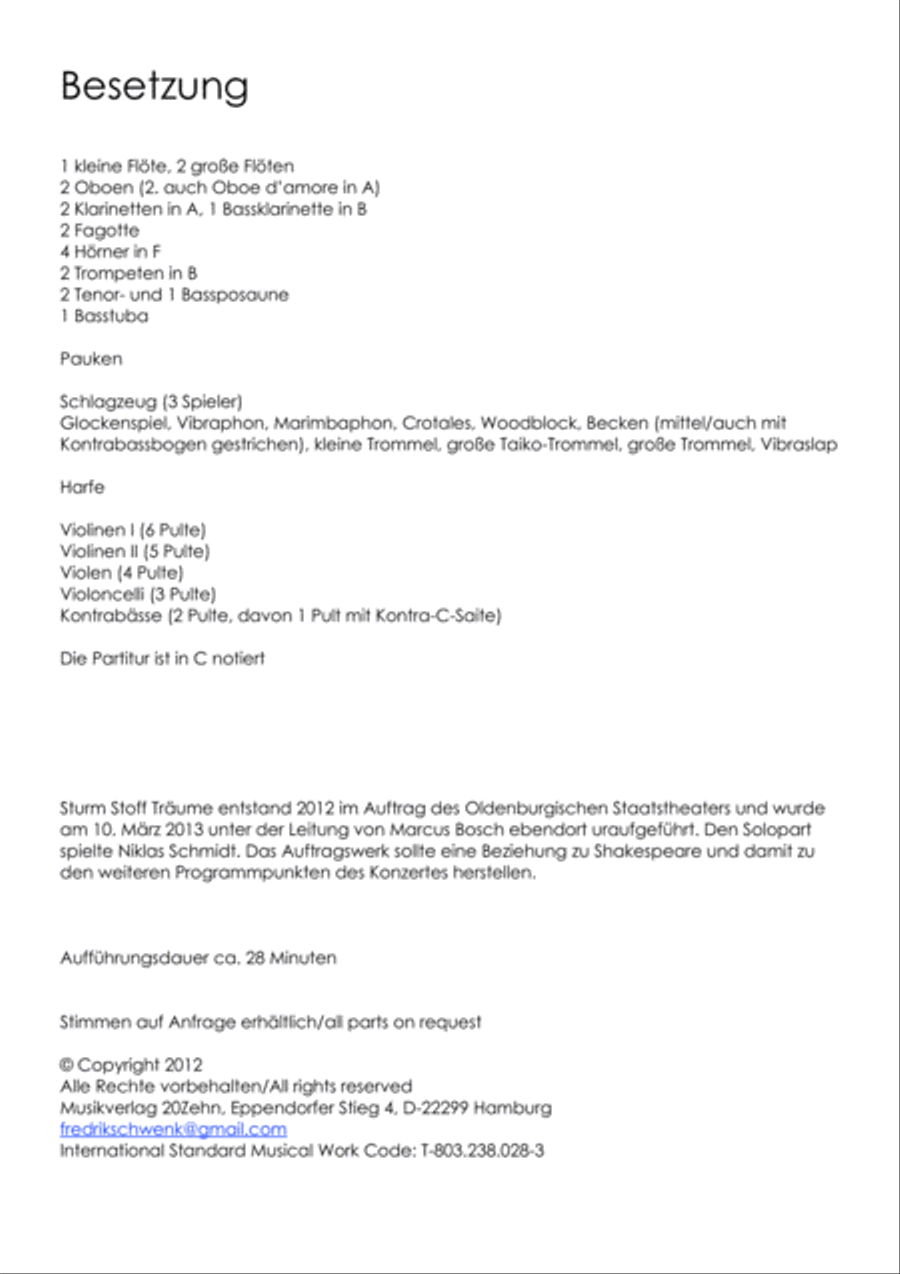 Sturm Stoff Traeume Full Orchestra scores gallery preview page 2