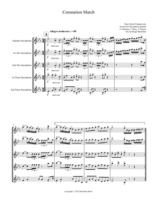 Coronation March (Db) (Saxophone Quintet - 1 Sop, 2 Altos, 2 Tenors)
