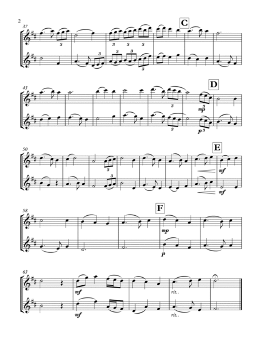 Silent Night for flute duo Flute Duet scores gallery preview page 2