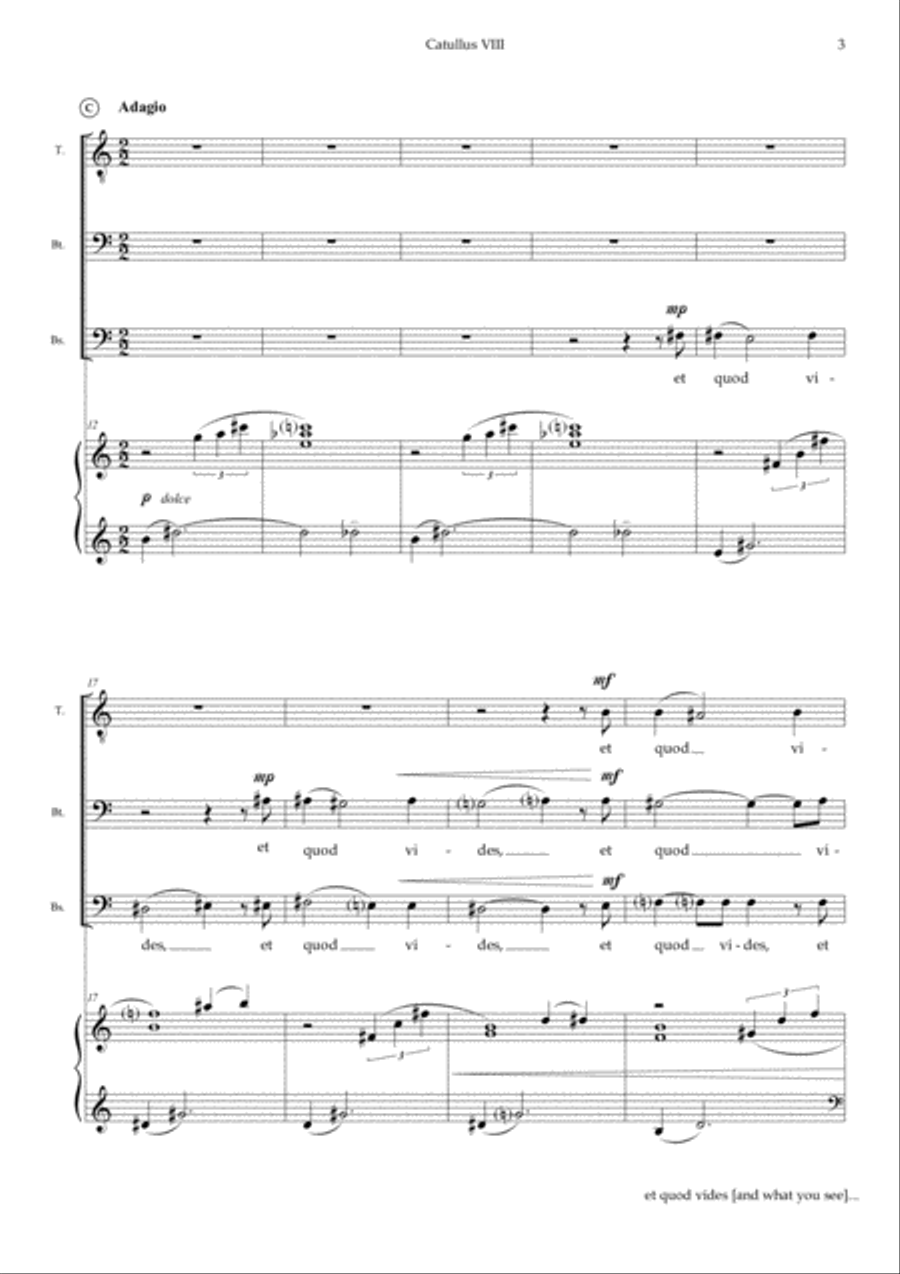 Miser Catulle, from trio cantata 'Catullus VIII' image number null