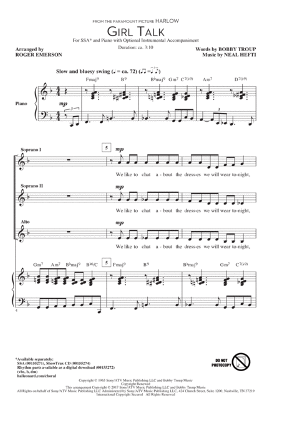 Girl Talk Girl Talk SSA scores gallery preview page 1