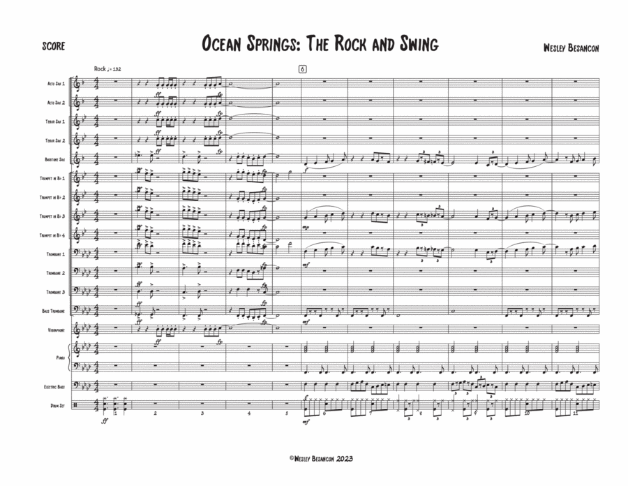 Ocean Springs- The Rock and the Swing Jazz Ensemble scores gallery preview page 1