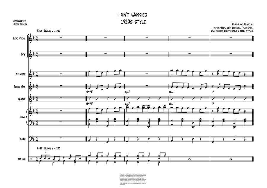 I Ain't Worried Jazz Ensemble scores gallery preview page 1