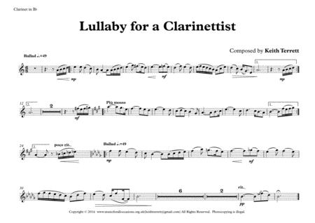 Lullaby for Bb Clarinet, Piano & Double Bass image number null