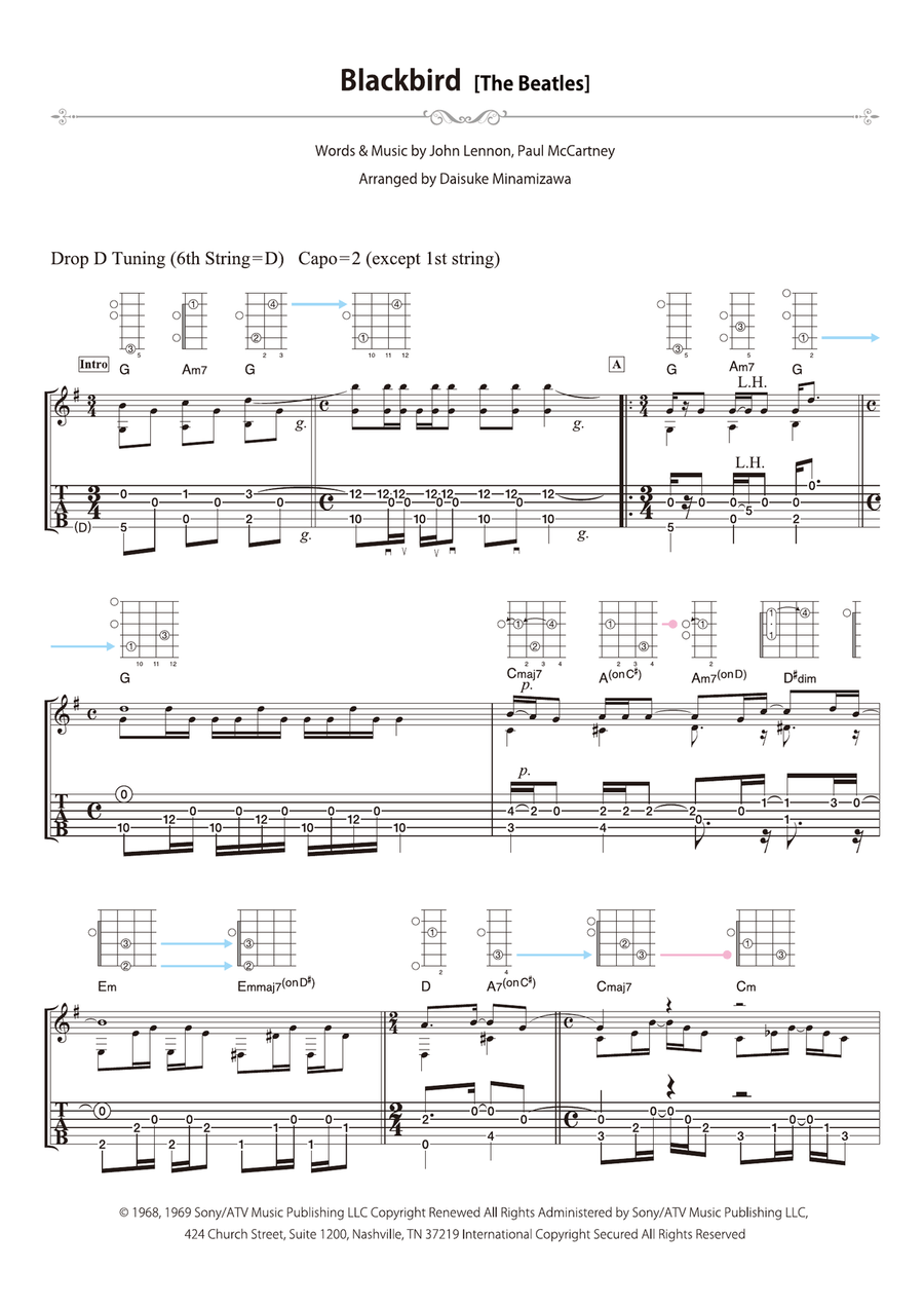 Blackbird Acoustic Guitar scores gallery preview page 1
