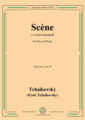 Book cover for Tchaikovsky-Scène,Moderato,Op.20 Act 2 No.10,for Flute and Piano