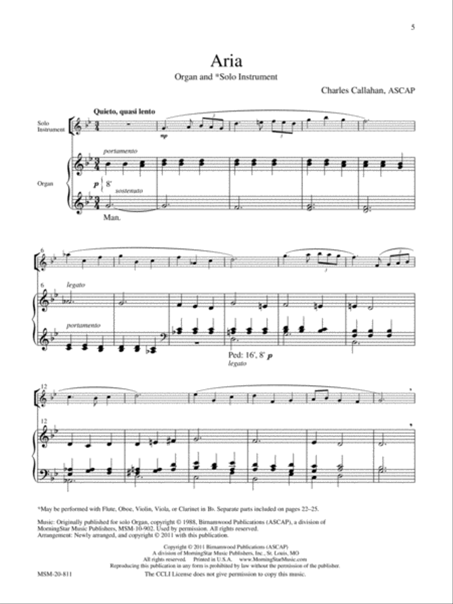 Organ Plus! Five Pieces for Organ + 1 or 2 Instruments, Volume 2 image number null