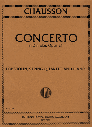 Book cover for Concerto In D Major, Opus 21 For Violin, Piano & String Quartet