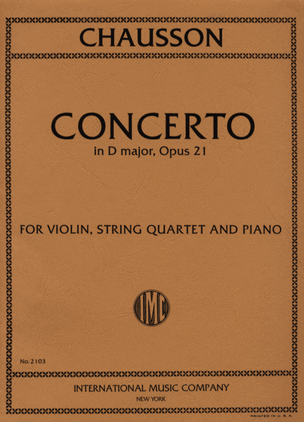 Concerto In D Major, Opus 21 For Violin, Piano & String Quartet